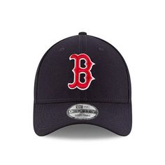 the boston red sox'new era cap is shown in navy and red, with an embroidered logo on the front