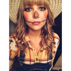 Scarecrow makeup Scarecrow Halloween Makeup, Mardi Gras Makeup, Make Up Diy, Scarecrow Makeup, Creepy Makeup, Scarecrow Costume, Halloween Makeup Diy