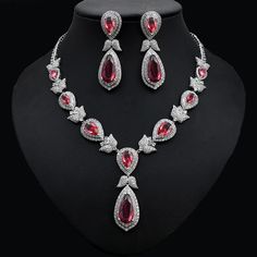 If you’re looking for a fine jewelry which looks sepecial,   precious stone please  consider cubic zirconia in bridal necklace which suitble for wedding jewelry set/Party Jewelry Red Diamond Bridal Earrings For Wedding, Red Rhinestone Jewelry Sets For Wedding, Wedding Jewelry Sets With Rhinestones In Cubic Zirconia, Wedding Jewelry Sets With Rhinestones And Cubic Zirconia, Red Bridal Necklace With Sparkling Stones For Wedding, Red Sparkling Stones Jewelry Sets For Wedding, Crystal Bridal Necklace With Stones For Wedding, Wedding Bridal Crystal Necklace With Stones, Wedding Crystal Jewelry Sets With Stones