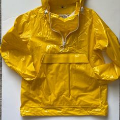 Nwt Tory Sport Concorde Anorak Designed For A Loose Fit Labelled Size Xs/S Photos Measurements Hooded Raincoat Half Zip Jacket Zipper Works 2 Front Pockets Small Mark On Sleeve Photo Included Offers Welcome Section B Yellow Windbreaker With Pockets For Fall, Fall Yellow Windbreaker With Pockets, Casual Yellow Weatherproof Windbreaker, Yellow Waterproof Windbreaker For Spring, Spring Yellow Waterproof Windbreaker, Yellow Rain Coat, Checkered Blazer, Cropped Moto Jacket, White Leather Jacket