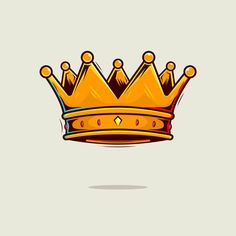 a golden crown on a gray background