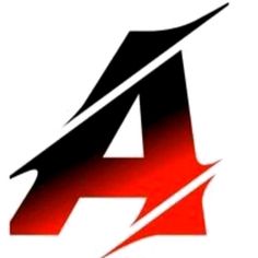 the letter a is shown in red and black with an arrow on it's side