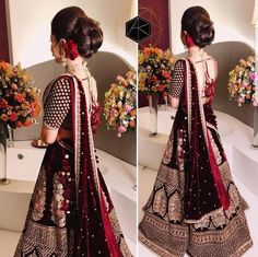 Mehroon Bridal Lehngas, Fairytale Bride, Wedding Lengha, Velvet Dupatta, Outfits Indian, Asian Wedding Dress