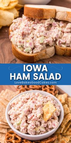 ham salad with crackers on the side