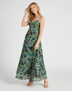 Become the belle of your vacay with this floor-length dress! Strappy and pleated with a full, double-lined A-line maxi skirt. Finished with a zip in the back and adjustable straps. Just add statement earrings. | Leaf Print Maxi Strap Dress for Women by Molly Bracken from Wantable Dreamy Dress, Find Your Style, Floor Length Dresses, Printed Maxi, Leaf Print, Strap Dress, Dress For Women, Leaf Prints, Sweater Jacket