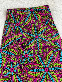 This Multicolor African Fabric is high quality African print made from 100% cotton and it's 45 inches wide. It is used for making African Clothing, African quilts, & For Home decoration. FYI: Print is Double sided. The listing is for 1, 6 yards and Headwrap Each piece of fabric measures:  36in by 45in for 1 yard 216in by 45in for 6 yards 70in by 22in for Head wrap If you purchase more than one yard, you will receive one continuous piece. *If you require more than what I have listed, feel free to send me email. CARE INSTRUCTIONS: *DO NOT BLEACH *Hand wash with cold water and mild soap or Dry clean *Press with hot iron for a crispy look. Color may be different due to your monitor Vibrant Patterned Ankara Fabric, Ankara Fabric With Vibrant Patterned Print, Colorful Multicolor Ankara Fabric With Pattern, Ankara Fabric With Multicolor Print, Ankara Fabric With Vibrant Print, Printed Multicolor Ankara Fabric, Multicolor Printed Ankara Fabric, Multicolor Ankara Fabric With Abstract Pattern, Multicolor Cotton Fabric With Abstract Pattern