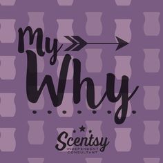 a purple background with an arrow and the words, my why? in black on it