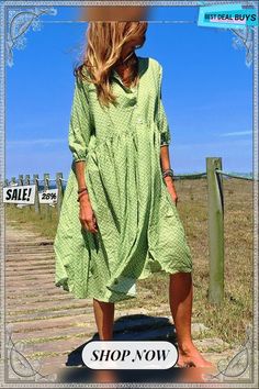 Plus Size V-neck Elegant Casual Midi Dress Green Bohemian V-neck Dress For Summer, Casual Green V-neck Dress For Vacation, Casual Green V-neck Dress, Fall V-neck Sundress Midi Dress, Summer Green Shift Maxi Dress, Green V-neck Shift Maxi Dress, Casual Green V-neck Dress For Fall, Green Summer Shift Dress, Green Shift Dress For Summer