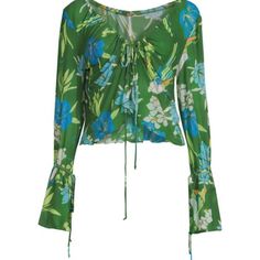 Brand New With Tags Free People Of Paradise Floral Bell Sleeve Chiffon Blouse Lightweight In Green Palm Combo True To Size. S=4-6 Hide Details & Care Bell Sleeves Add A Dramatic Touch To This Sheer Blouse With An Adjustable Shirred Neckline And Slight Tulip Hem. Viscose Blend Plunging Neckline Tie Detail At Bust Bell Cuffs Lightweight Chiffon Fabric With Floral Design Green Sheer Top For Spring, Green Sheer Tops For Spring, Sheer Green Top For Spring, Sheer Green Tops For Spring, Green Chiffon Summer Top, Floral Print Chiffon Tops For Brunch, Floral Print Chiffon Tops For Day Out, Chiffon Floral Print Tops For Day Out, Green Chiffon Tops For Summer