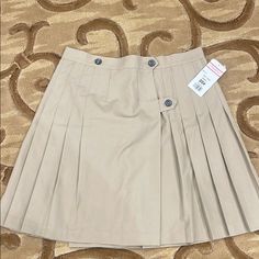 New Pleated Uniform Skirt Beige School Skirt For Spring, Beige Skirt For School In Spring, Beige Skirt For School In Spring Season, Beige Spring Skort For School, Beige Mini Skort For School, White Boho Skirt, Insulated Skirt, Adidas Tennis Skirt, Uniform Skirt