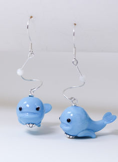 Clue blue whale dangle drop earrings, lamp work bead blue whale silver earrings Animal Earrings, Blue Whale, Unique Animals, 925 Sterling Silver Earrings, Blue Beads, Clue, Silver Earrings, Glass Beads, Dangle Drop Earrings