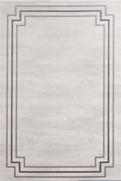 an area rug with a border in grey and white