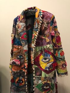 a colorful jacket with many patches on it