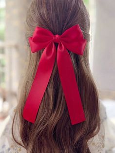 1 Pc Simple And Sweet Hair Bow Clips For Women Girls Hair Bows Double Layer Single Layer Floating Hair Accessories Of Simple Solid Color Bow Hair Clips Suitable Daily Life & Holiday Multicolor Bohemian   Polyester Plain   All Women Accessories, size features are:Bust: ,Length: ,Sleeve Length: Red Hair Accessories, Floating Hair, Hair Ribbon, Girl Hair Bows, Body Con Skirt, Bow Hair Clips, Bow Clips, Girls Hair Accessories