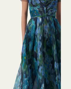 Carolina Herrera dress in abstract motif    V neckline    Short sleeves    Full length    Aline silhouette    Back zip    Silk    Made in USA Carolina Herrera Dress, Silk Organza Dress, Carolina Herrera Dresses, Abstract Motif, Organza Dress, Silk Organza, Carolina Herrera, Nordstrom Dresses, V Neck Dress