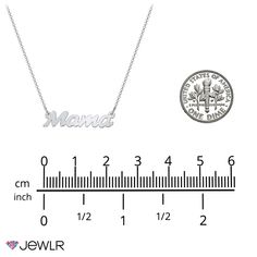 A beautiful gift for any Mom, this stunning Mama necklace features our Cursive font. Personalize yours in sterling silver, white, yellow, or rose gold, and select a matching chain for the perfect fit. Mama Necklace, In Cursive, Cursive Font, Cursive Fonts, Chain Pendants, Metal Chain, Or Rose, Perfect Fit, Rose Gold