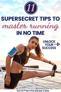 a woman with headphones and running gear on the deck of a boat text reads 11 super secret tips to master running in no time