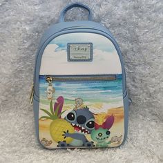 New Loungefly Disney's Lilo And Stitch Summer Beach Scene Background Featuring Stitch Holding A Pineapple With Three Embroidered Ducklings, And Scrump. Front Zip Pocket With A Duck Pull Charm, Pocket On Each Side, Main Zip Closure With Inside Zip Pocket, Adjustable Straps. See Pictures For More Details And Measurements. Price Is Firm. Please Do Not Send Offers Unless Bundled With Other Items With A Reasonable Offer. Combine Orders Into A Bundle And Pay For Only One Shipping. C-62 Themed Travel Bags For Back To School, Themed Travel Backpack Bags, Disney Loungefly Backpack, Stitch Summer, Hawaiian Design, Stitch Backpack, Loungefly Backpack, Pokemon Charmander, Scene Background