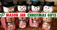 mason jar christmas gifts with snowmen in them