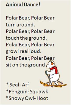 an animal dance song with the words polar bear, polar bear and polar bear