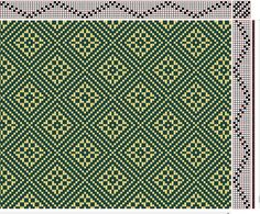 an image of a green and yellow pattern on a white background with black squares in the middle