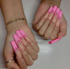 Summer nails ideas, pink French manicure Nails Rosa Barbie, Fall Acrylic, Inspiration Nails, Acrylic Nails Coffin Pink, Long Acrylic, Pink Nail, Pink Acrylic Nails