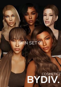 some very pretty women with long hair and brown skin set 01 by dfv