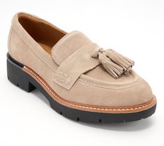 Crafted in rich suede with preppy styling and a just-chunky-enough lug sole, these loafers take you full steam into fall and winter. From Earth Brands Footwear. Spring Low-top Loafers With Textured Sole, Suede Slip-on Loafers With Lug Sole, Brown Low-top Loafers With Textured Sole, Beige Slip-on Platform Loafers With Textured Sole, Brown Loafers With Rubber Sole, Medium Width, Loafers Style, Lug Sole, Leather Slip Ons, Fall And Winter