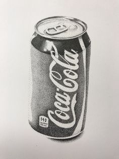 a drawing of a can of coca cola