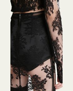 Dolceamp;Gabbana "Pizzo" sheer chantilly lace midi skirt     High rise    Hem falls below the knee    Skirt falls straight from hip to hem    Back zip closure     Cotton/polyester    Made in Italy Fitted Lace Skirt With Scalloped Detail, Fitted Scalloped Lace Skirt, Black Fitted Bottoms With Delicate Lace, Fitted Lace Patchwork Skirt, Fitted Black Bottoms With Delicate Lace, Party Mini Skirt With Lace Patchwork, Party Lace Patchwork Mini Skirt, Lace Patchwork Mini Skirt For Party, Party Lace Skirt With Lace Trim