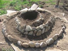 there is a rock garden in the ground