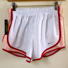 Nwt Nike Dri-Fit Shorts Size Small White With Peach & Orange Side Stripes. Awesome! Run! Jump! Stretch! Waist: 13” Front Rise: 10.5” Inseam: 3" Outfit Outer, Preppy Spring, Womens Athletic Shorts, Cute Workout Outfits, Quick Weave Hairstyles, Nike Pro Shorts, Nike Athletic Shorts, Nike Dri Fit Shorts, Nike Running Shorts