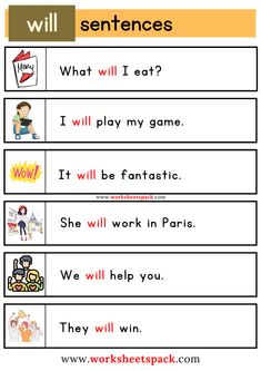 Will Sight Word Worksheet Printable. Phonics Blends Worksheets, Sentence Making, Centers Preschool, Learning Centers Preschool, Writing Homework, Simple Sentence, Teach English To Kids