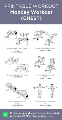 the printable workout poster shows how to do an exercise