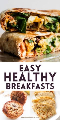 an easy healthy breakfast recipe with spinach and cheese