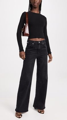 Citizens of Humanity Paloma Baggy Jeans | Shopbop Versatile Full Length Jeans For Fall, Mid-rise Flare Jeans With Button Zip Fly For Fall, Versatile High Waist Cropped Jeans, Versatile Flare Jeans With Pockets For Fall, Versatile High Rise Flare Jeans For Fall, Versatile Flare Jeans For Fall, Versatile Full Length Flare Jeans For Fall, Washed Black Straight Leg Pants, Chic Washed Black Bottoms For Work