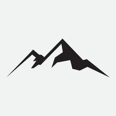 a black and white mountain logo