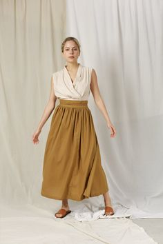 FOR THIS ITEM, WE NEED YOUR HEIGHT MEASUREMENTS SO WE CAN TAILOR THE SKIRT TO FIT YOU BEST. HANDMADE ITEAM - perfect French seam - The model is 1m69 tall and wearing size S and Hazel Color ■ fit - CAFT LENGTH LINEN WRAP SKIRT FOR WOMEN - Has belt and two pockets inside ■ Sizing details and color - Please choose sizes carefully as we provided a very detailed sizing guide. - If you're not sure with sizing you can send us your information you want to get help before placing an order. - For complex custom request, we will charge an extra 50% of the item cost. - Please note that actual colors may slightly vary due to your computer resolution and monitor color settings. ■ Care instructions -With washing machine: In washing bag, please choose Cotton/ Linen washing option. Best to hand-wash with c Stretch Lined Maxi Skirt For Daywear, Versatile Relaxed Fit Gathered Maxi Skirt, Versatile Long Lined Skirt, Versatile Relaxed Maxi Skirt With Lined Detail, Versatile Relaxed Maxi Skirt With Lining, Versatile Relaxed Fit Lined Maxi Skirt, Versatile Flowy Lined Maxi Skirt, Beige Non-stretch Tiered Skirt, Relaxed High Waist Skirt With Elastic Waistband