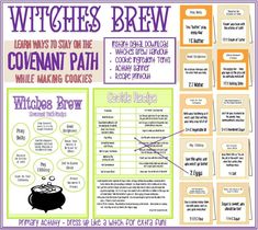 the witches brew poster with instructions for how to make witch's brew in it