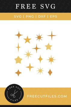 gold stars on white background with free svg