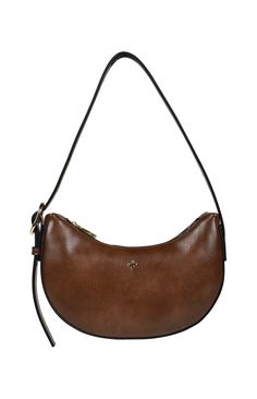 Goldie Choc Shoulder Bag by PETA + JAIN X SOPHADOPHA  How to style: Elevate your outfit with the Peta And Jain Goldie Brown Shoulder Bag. Its crescent shape and adjustable shoulder strap add both style and function to your wardrobe. With a main compartment. two internal pockets. and eyelet embellishments on the strap. this bag is the perfect blend of practicality and chic design.  Features:  Crescent shape Main compartment with zip closure Two internal pockets Adjustable shoulder strap  Eyelet embellishments on strap Gold hardware Brown Shoulder Bag With Arcuate Strap For Everyday Use, Brown Shoulder Bag With Arcuate Strap, Peta And Jain, Summer Bottoms, Prom Midi Dress, Summer Playsuit, Crochet Sandals, Crescent Shape, Semi Formal Dresses