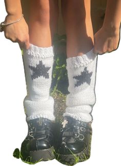 Casual Winter Festival Leg Warmers, Casual Knitted Leg Warmers, Winter Festival Leg Warmers, Casual Knitted One Size Leg Warmers, Casual One Size Knitted Leg Warmers, Casual Fitted Knitted Leg Warmers, Casual Crochet Fitted Leg Warmers, Cozy White Leg Warmers For Stocking Stuffers, Cute White Leg Warmers For Fall