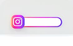 the instagram logo is displayed on a white surface with pink and purple highlights around it