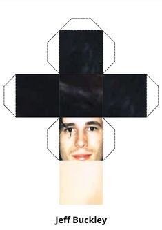 an image of a man's face in the middle of a cut out box