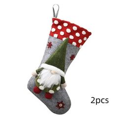 a christmas stocking with a santa clause on it