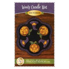 an image of a patchwork pattern for a candle mat with pumpkins on it