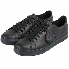 Kickers Unisex Shoes Tovni Lacer Leather Black 1-14728 - Mersey Sports - Kickers Black Canvas Shoes, School Uniform Shoes, Leather Trainers, Black Leather Shoes, Unisex Shoes, Shoes Shop