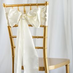 5 pack - 6 inch x 106 inch Ivory Satin Chair Sashes Ivory Chair, Chair Covers Party, Party Chairs, Catering Display, Chair Bows, Chair Ties, Bow Sash, Chair Sash, Chair Sashes