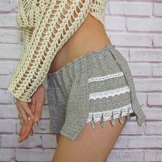 Women's boho shorts|Women's short shorts|Women's lace shorts|Bohemian shorts|Beach shorts|Summer shorts|Sexy shorts|Women's hot pants Classic Shirt, Cotton Lace