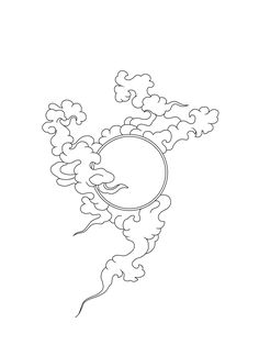 Mulan Clouds Tattoo, Japanese Cloud Tattoo, Art Tattoo Flash, Cloud Outline, Art Tattoo Design, Tattoo Culture, Cloud Tattoo, Perfect Tattoo, Tattoo Stencil Outline